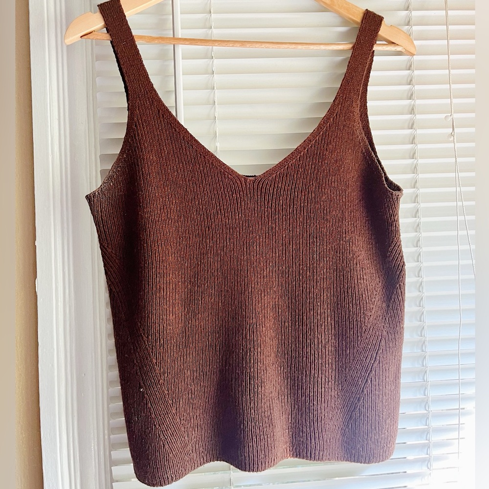 Old Navy Brown Knit Tank Top